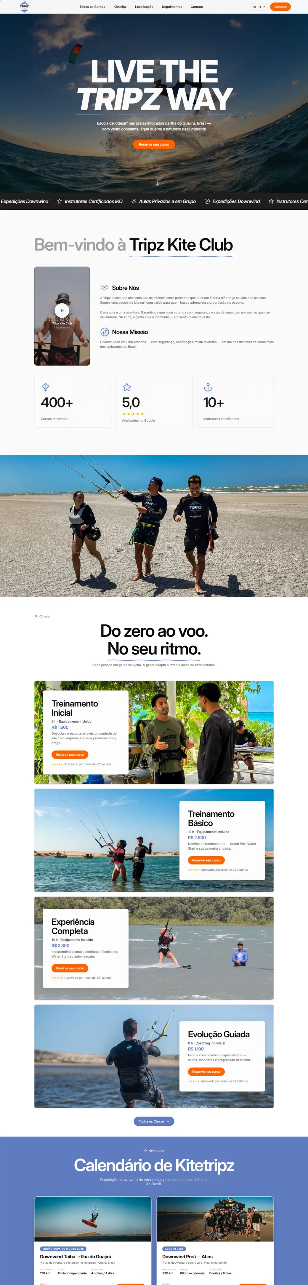 Tripz Kite Club: desktop